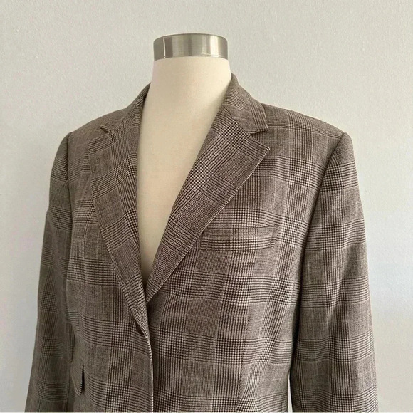 J. Crew Plaid 100% Wool Blazer Jacket Sz 12 - Picture 8 of 13